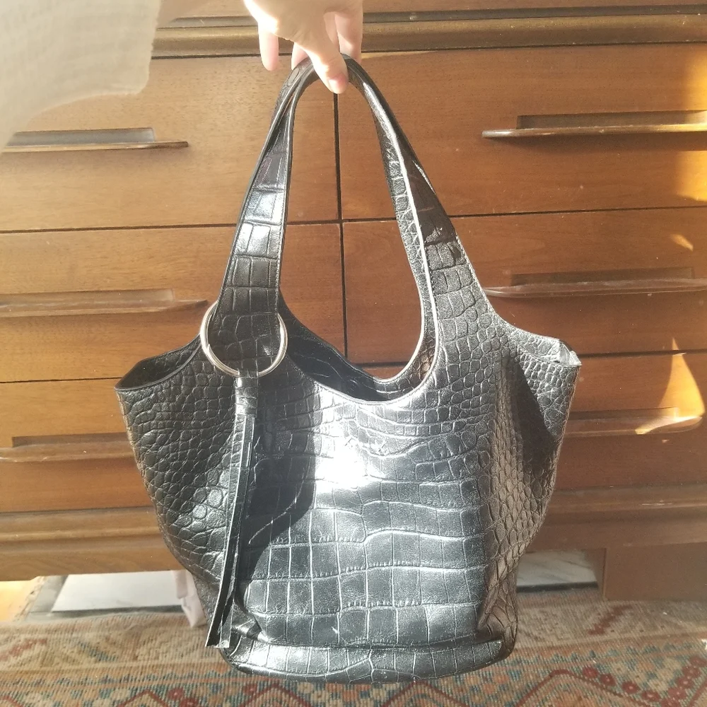 Elizabeth and James Finley Embossed Leather Tote Bag - Picture 4 of 9